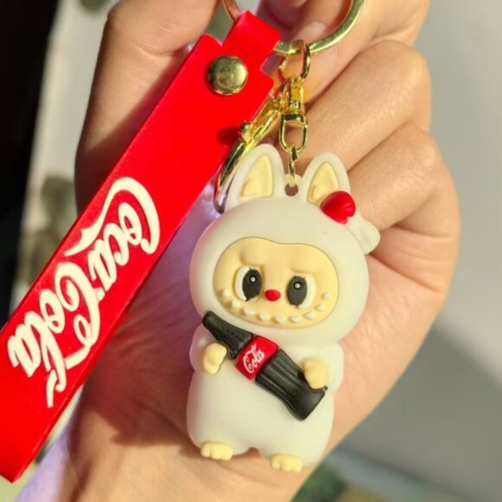 New Hot! Mini White Coke Mocha Rabbit Laboob Baby Keychain Charm